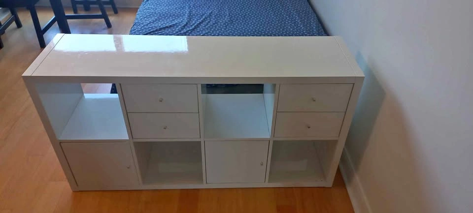 KALLAX Shelving Unit with 2 Doors and 4 Drawers, White
