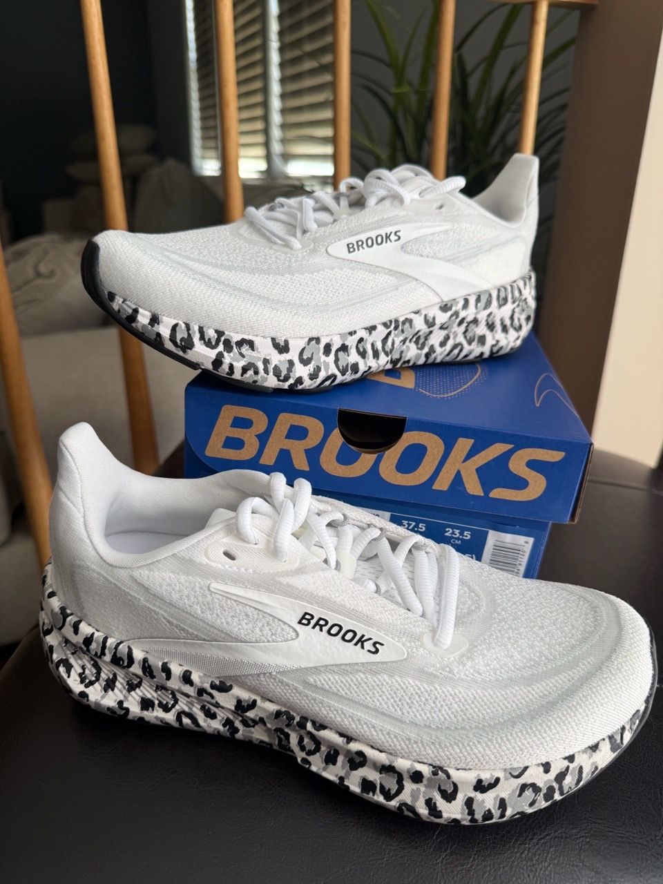 Brooks womens’ running shoes, black and white, size 6.5