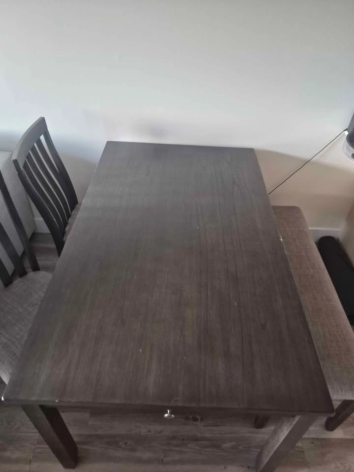 Dining table with 2 chairs and a bench - photo 4