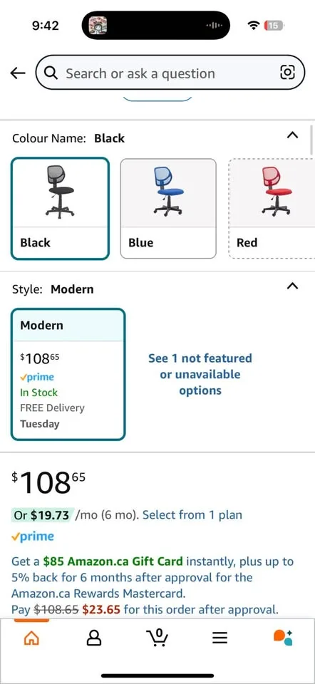 Low-Back Office Chair with Swivel Casters - Black image indicator(4)