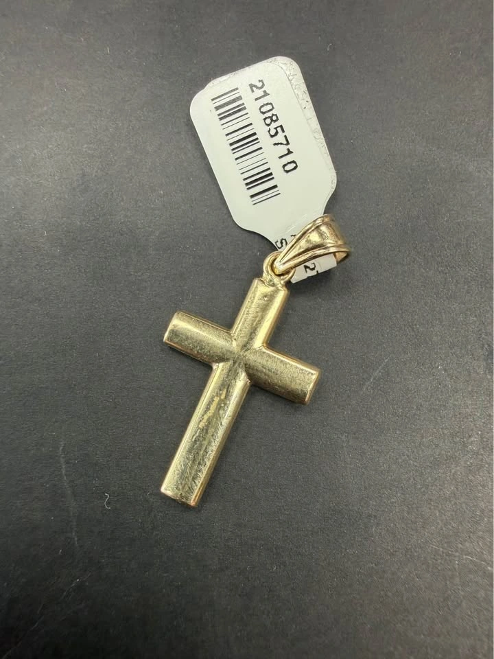10KT 1.64GR Hammered Style Cross Pendant - photo 2