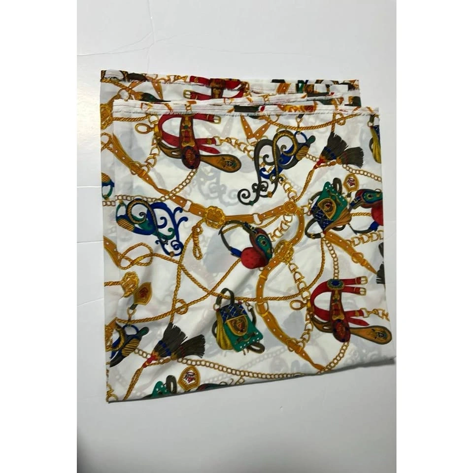 Vintage Equestrian Silk Scarf Belt Chain