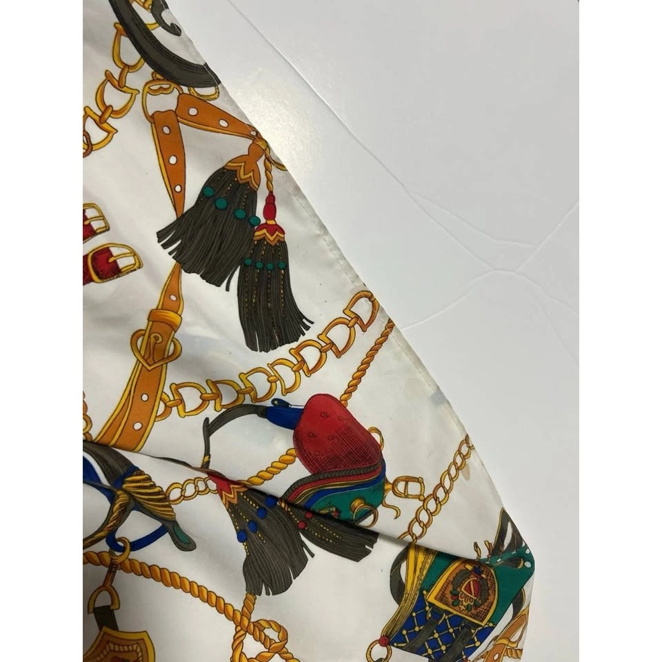 Vintage Equestrian Silk Scarf Belt Chain - photo 3