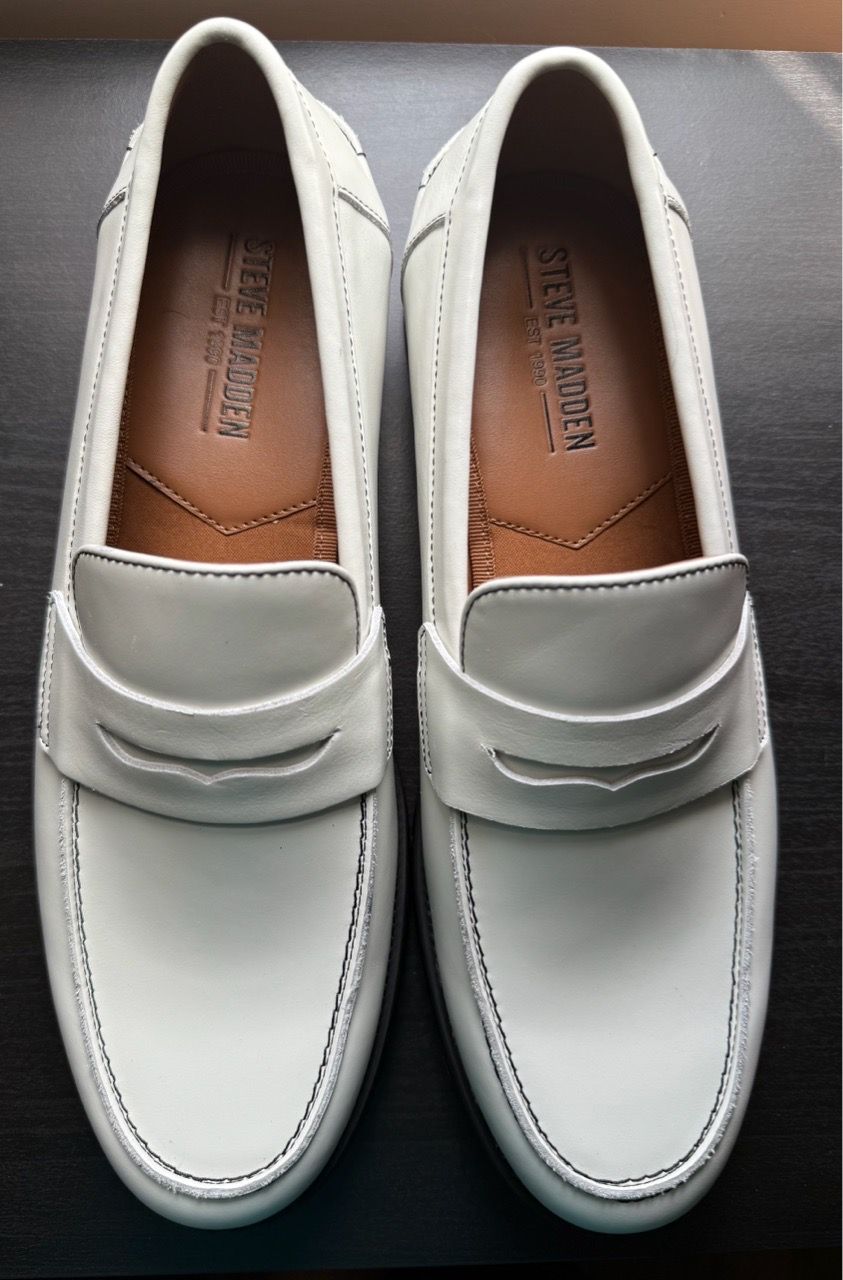 Steve Madden Natan White Leather Shoes Men’s Size 11 - photo 2
