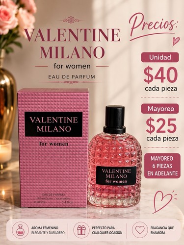 Valentine Milano Eau de Parfum Spray, 3.4 fl oz - photo 2