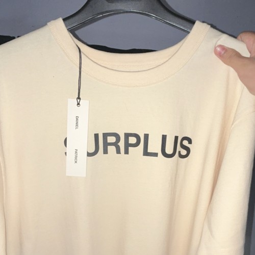 Daniel Patrick Surplus Beige Cotton Knit Men's Logo T-Shirt Size