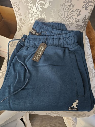 Kangol Men's Blue Cotton Jogger Pants TG/XL