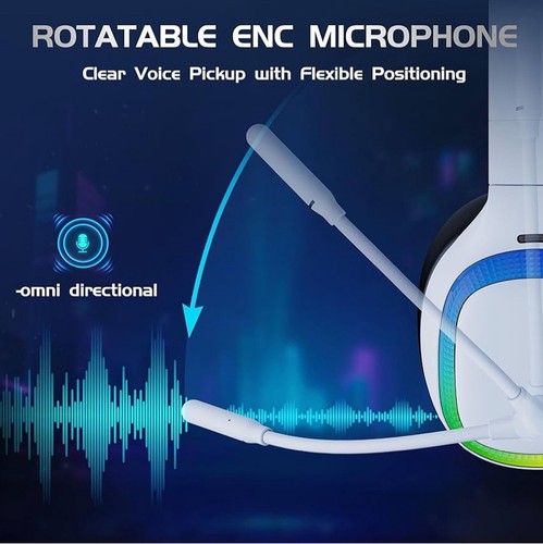 Wireless Gaming Headset for PS5 RGB Boom Mic Bluetooth USB-C - photo 5