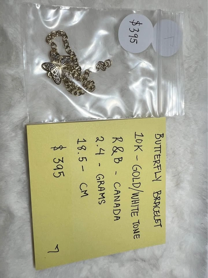 10k Gold/White Tone Bracelet Butterfly - photo 3