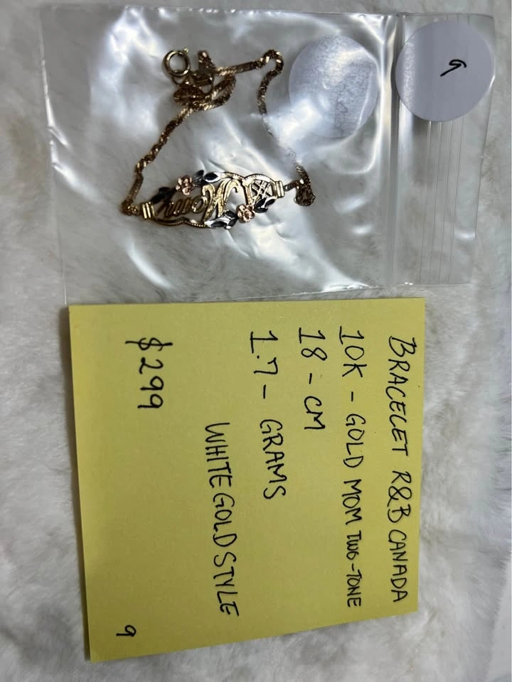 10k Gold/White Bracelet Mom - photo 4