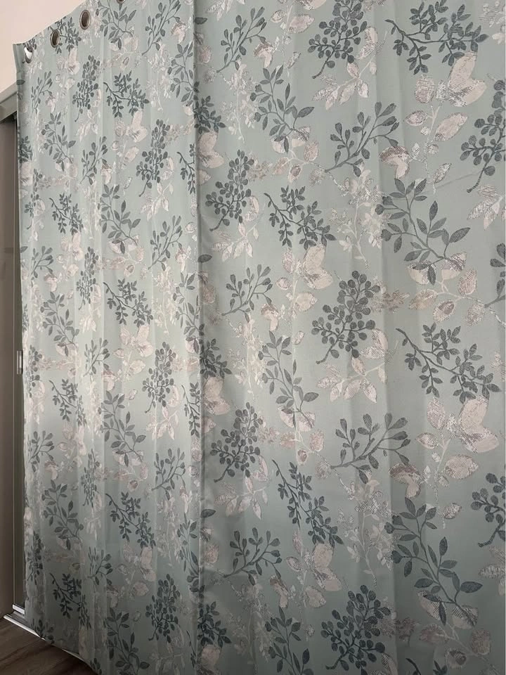 Moving sale: Printed green curtains ($10 each)