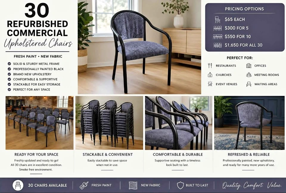Refurbished Commercial Steel Chairs