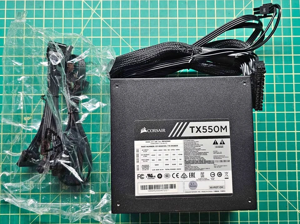 Corsair TX550m semi modular gold certified PSU power supply