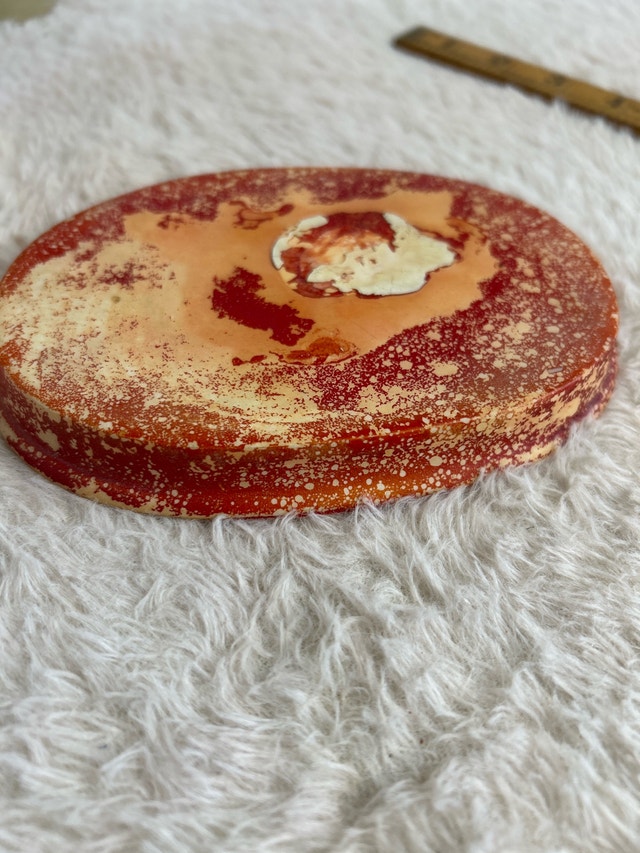 MCM Red Abstract Resin Trinket Tray 6” - photo 3
