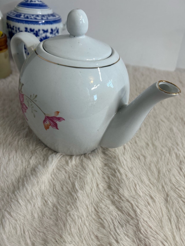 Vintage Teapot Porcelain Floral Flo Blue Pair - photo 4