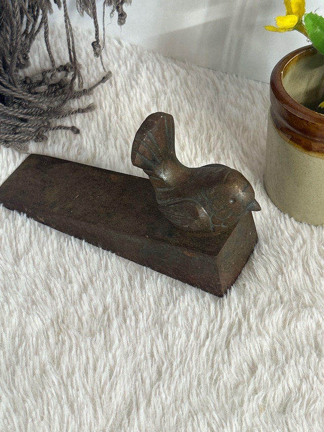 MCM Wrought Iron Birdy Door Stop 6”