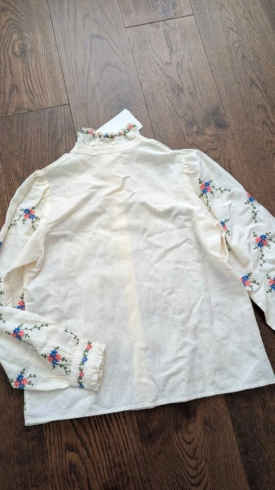 Sézane Coline Embroidered Shirt- size 4 - photo 3