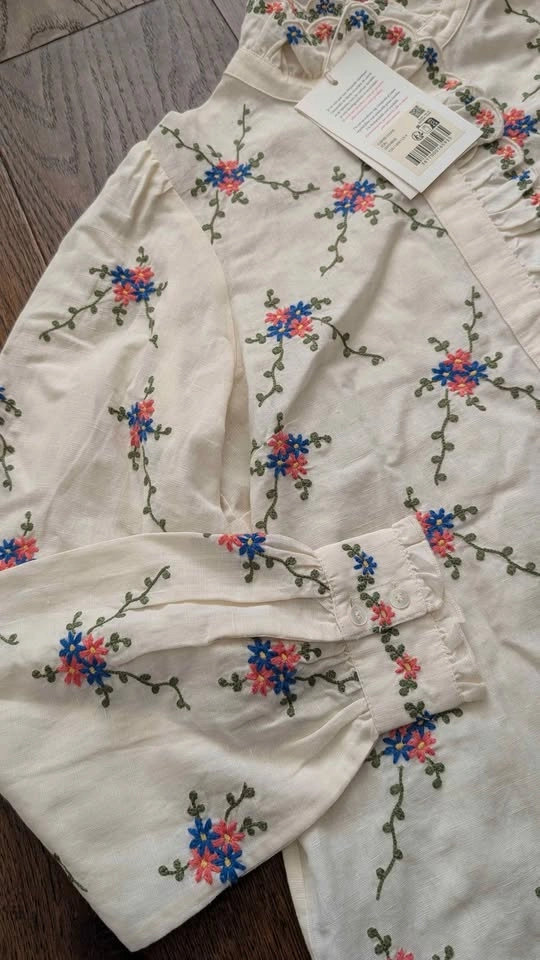 Sézane Coline Embroidered Shirt- size 4 - photo 4