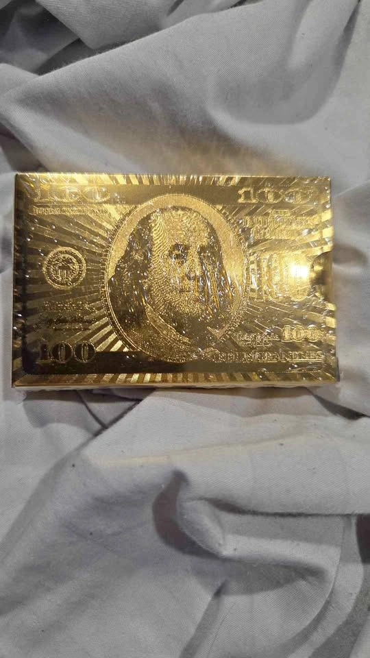 Gold $100 Bill Playing Cards