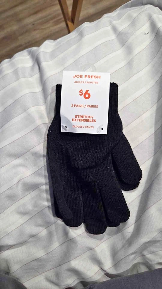 Joe Fresh Black Stretch Gloves 2 Pairs Adults