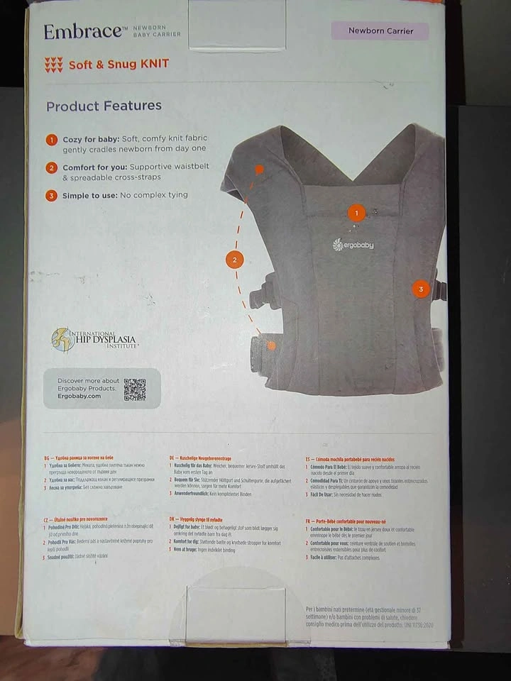 Ergobaby Embrace Newborn Baby Carrier - Soft & Snug Knit (Grey) - photo 3