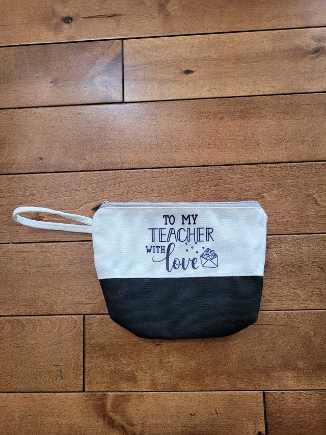 Women's Teacher Appreciation Two-Tone Wristlet Pouch