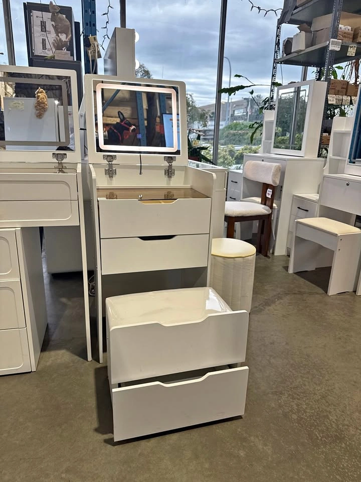 C5245 DR023 Space-Saving Vanity Table with LED Mirror $170