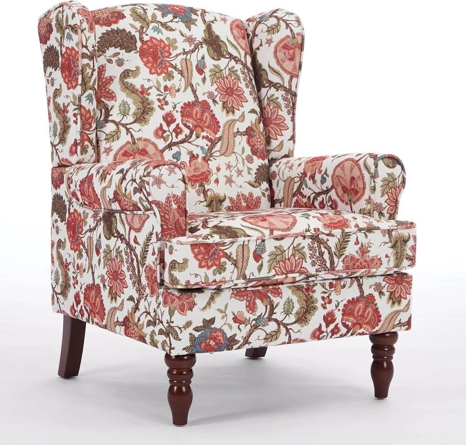 Floral Paisley Wingback Upholstery Accent Armchair - photo 2