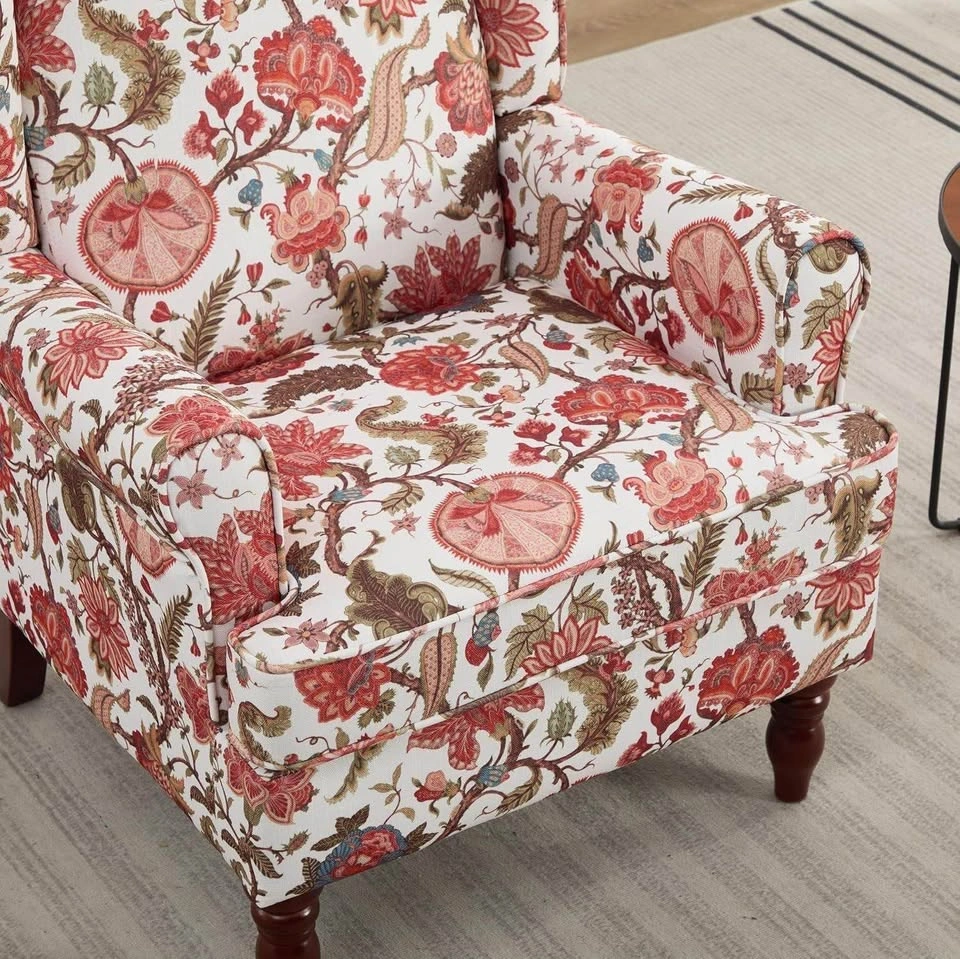 Floral Paisley Wingback Upholstery Accent Armchair - photo 3