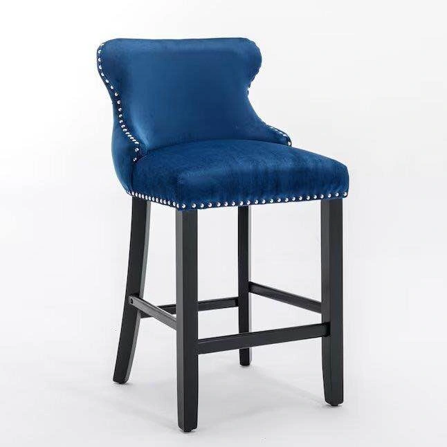 Velvet Wing-Back Bar Stools Set of 2 - photo 2