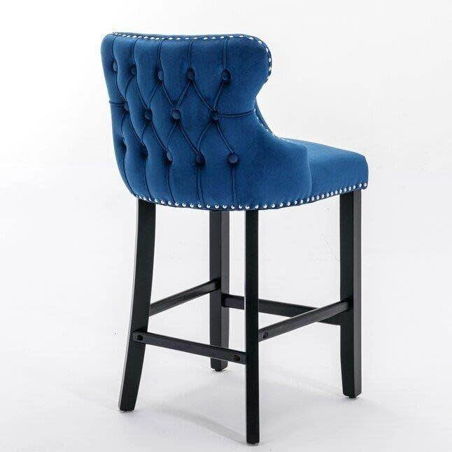 Velvet Wing-Back Bar Stools Set of 2 - photo 4
