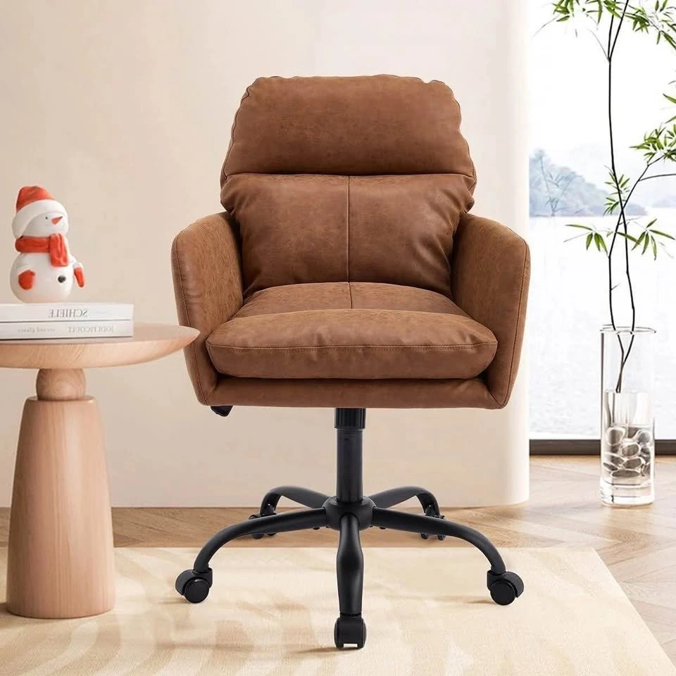 Brown Faux Leather High-Back Office Chair - photo 4