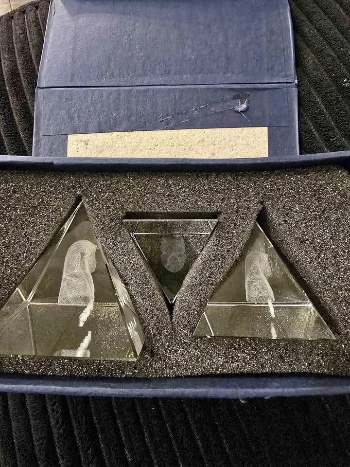 Crystal Glass Pyramids (set of 3)