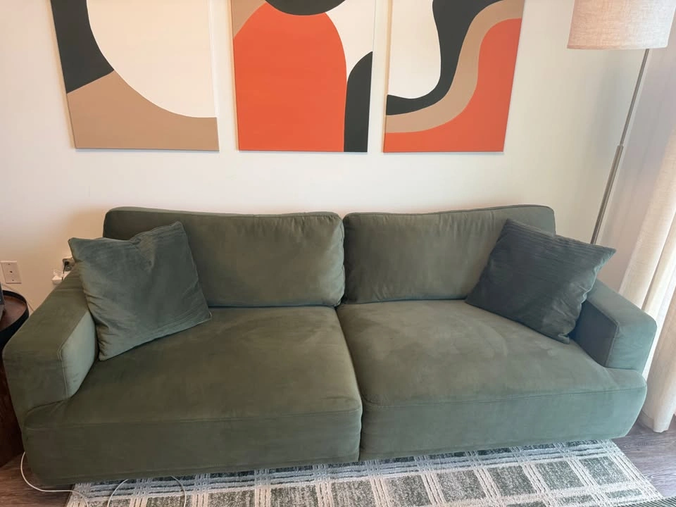 WayFair All Modern Ives 90" Sofa | Olive Green Velvet - photo 2