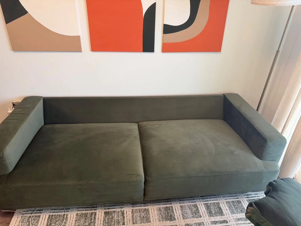 WayFair All Modern Ives 90" Sofa | Olive Green Velvet - photo 3