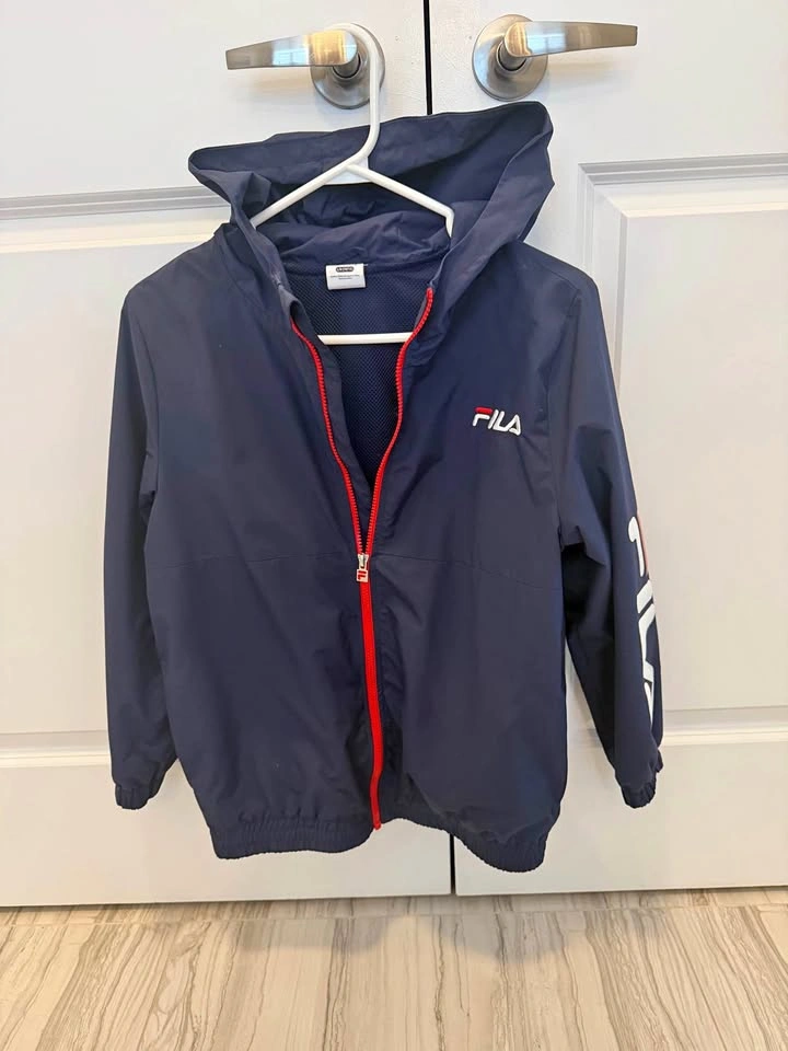 Fila Boys' Windbreaker Jacket. Size Large 10/12.