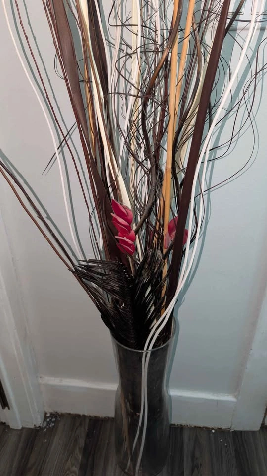 Glass Floor Vase with Decorative Branches - photo 2