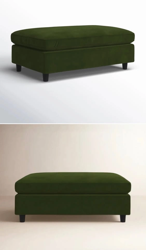 WAYFAIR - Joss & Main Fleetwood 45" Ottoman | Green Velvet - photo 4