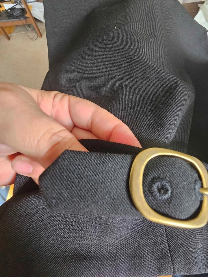 ZARA Black Tailored Waistcoat Vest with Adjustable Gold Buckle - photo 3