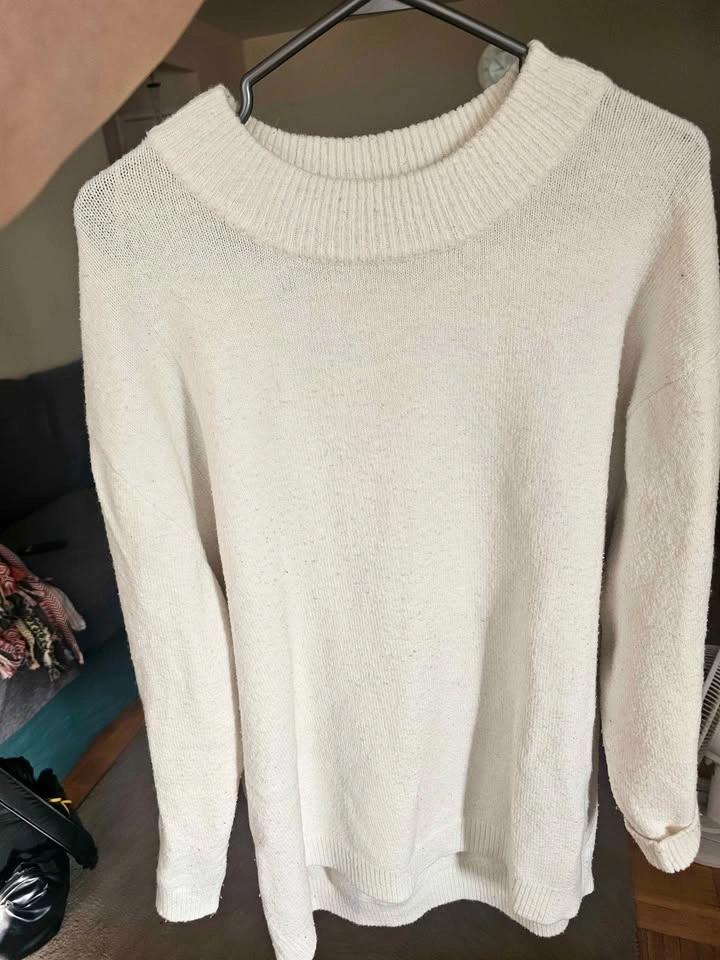 ZARA KNIT Cream Crew Neck Oversized Sweater - photo 4
