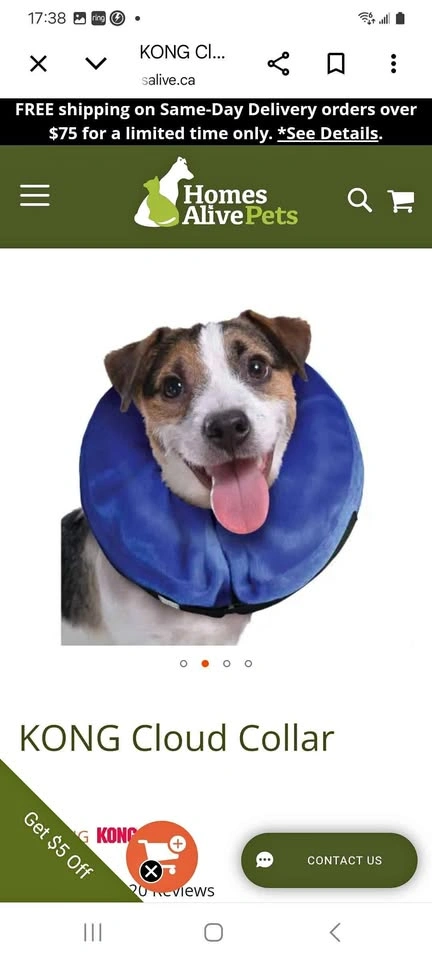 KONG Cloud Collar - Small Plush Inflatable Recovery Collar