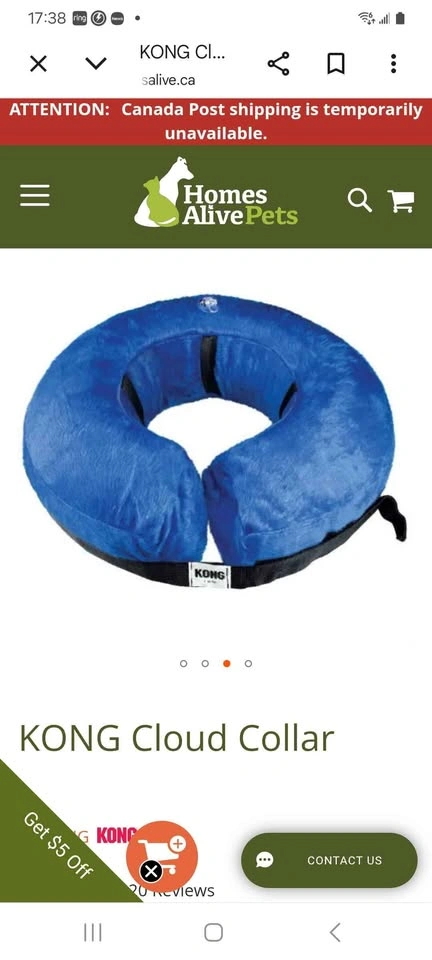 KONG Cloud Collar - Small Plush Inflatable Recovery Collar - photo 2