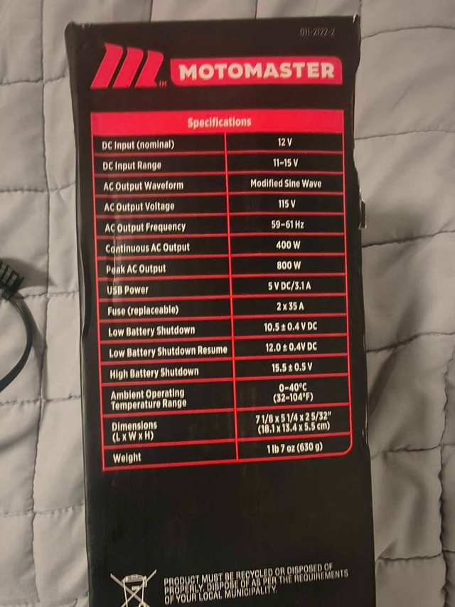 MotoMaster 400W Power Inverter - photo 2