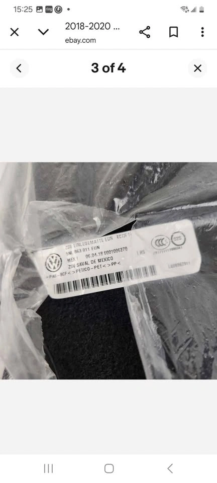 VW Genuine OEM Tiguan 3rd Row Floor Mats 5NL-863-011-A-EUN - photo 3