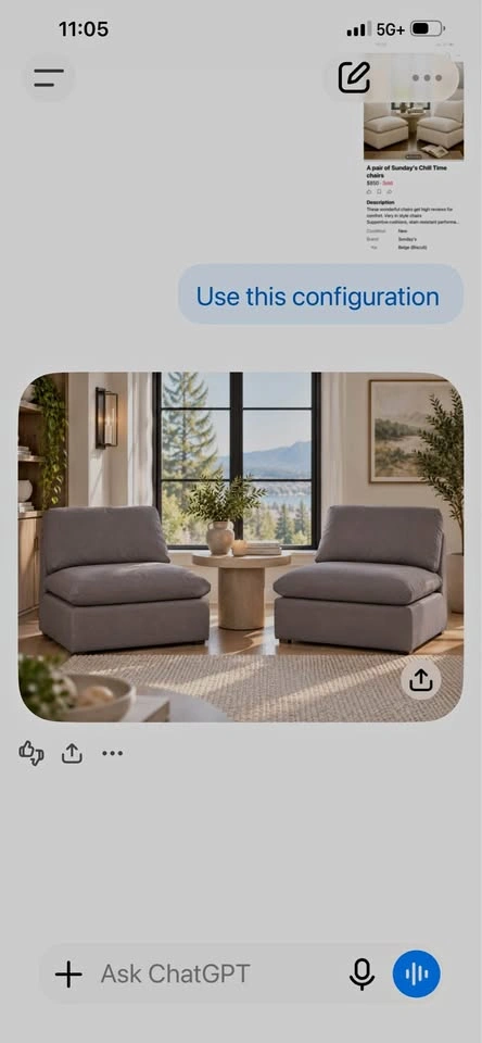 A pair of Moe’s Clay slipper chairs