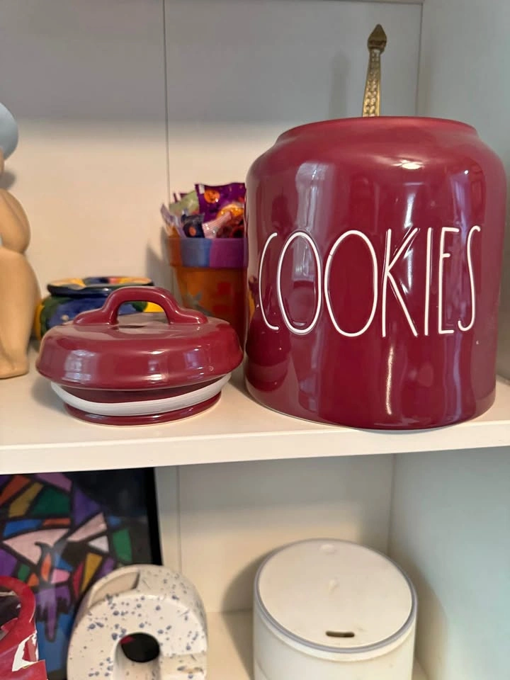 Rae Dunn Magenta COOKIES Ceramic Cookie Jar
