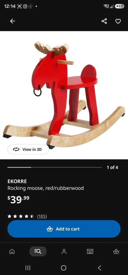 IKEA EKORRE Rocking Moose - gently used, super sturdy - photo 5