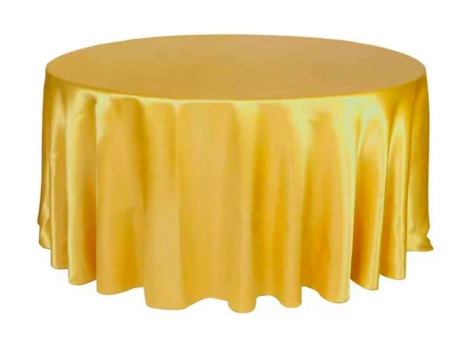 Gold Satin Round Tablecloth 120in/305cm - photo 2