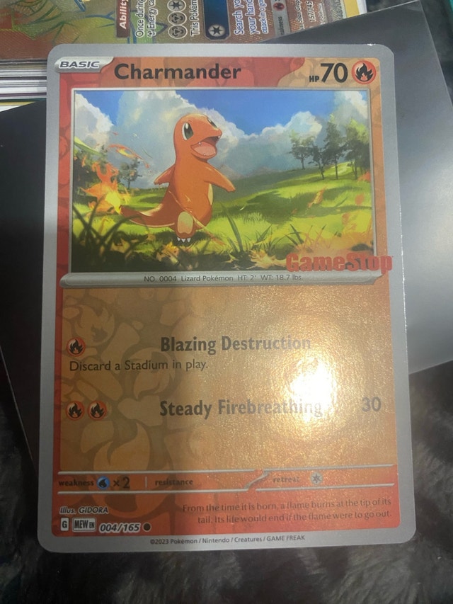 Charmander 004/165 GameStop Exclusive Pokémon Card