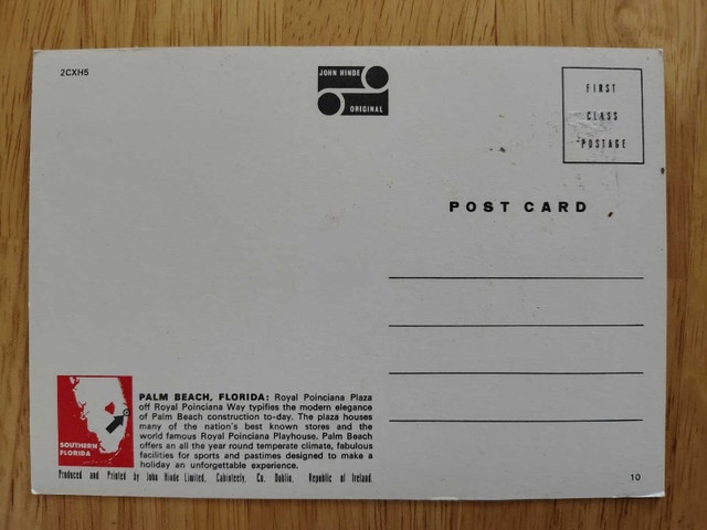 John Hinde Original Post Cards - Palm Beach, FL